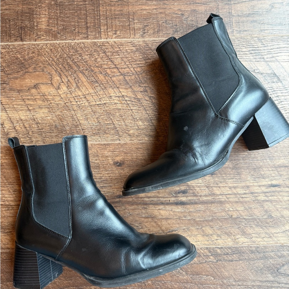Black Leather Ankle Boots Made in Spain